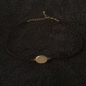 Brown Suede Gem Choker